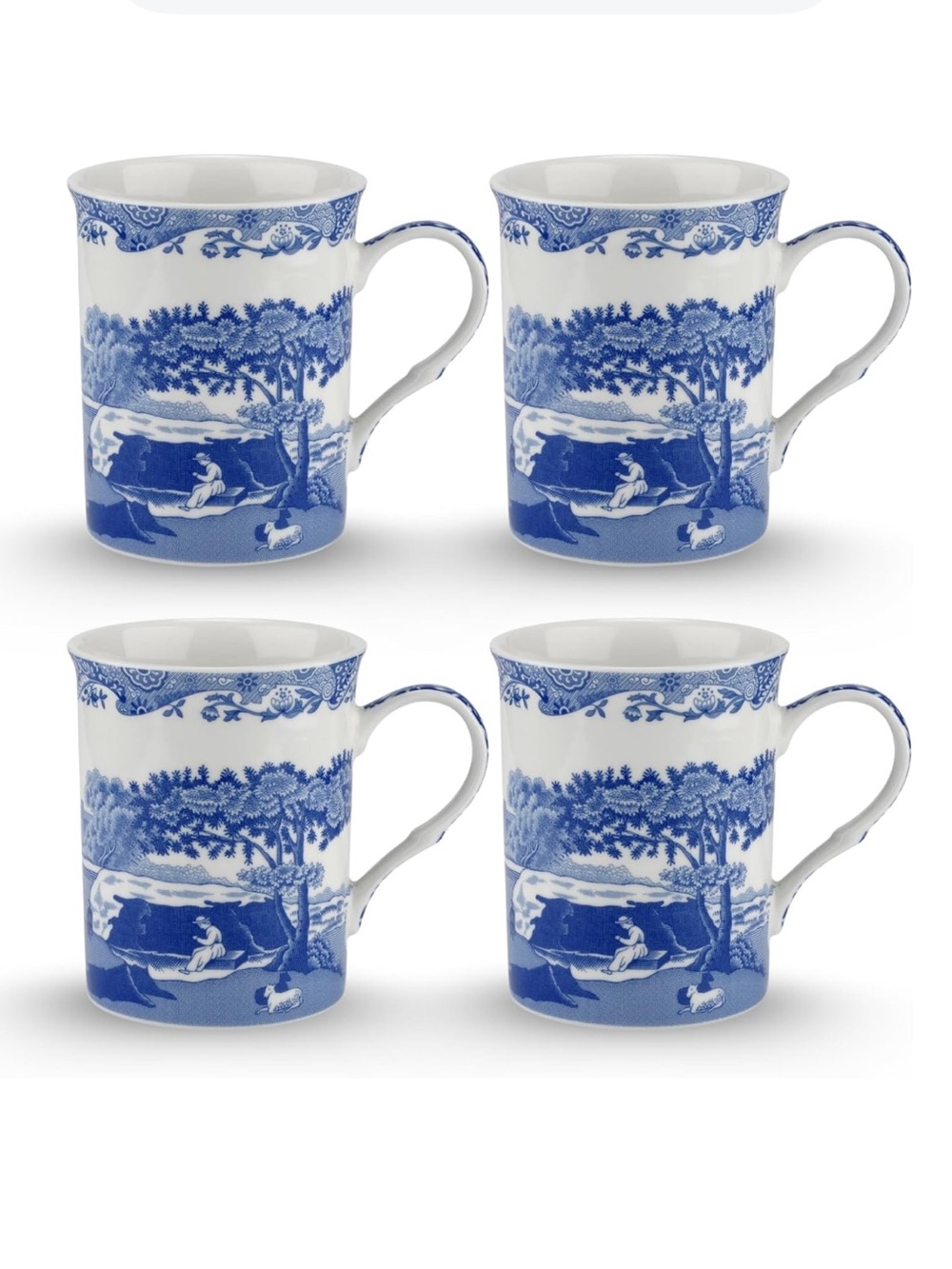 Spode Blue Italian Large Mugs Set of 4